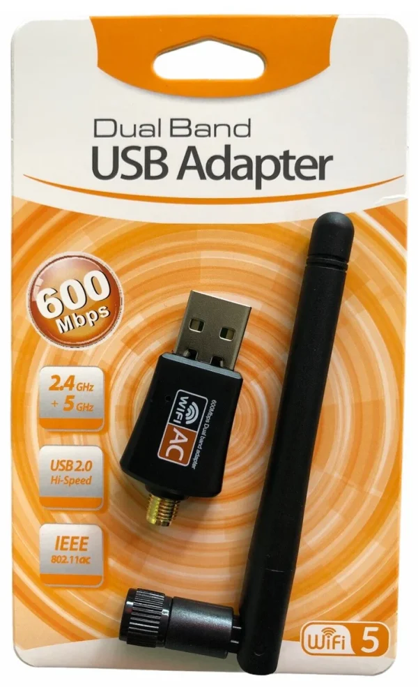 Dual Band Usb Adapter 600Mbps 2.4Ghz