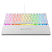 Tastierë Mekanike Rampage Plower K60 –Gaming, US Layout, Blue Switch, me Mbështetje për Duar, E Bardhë